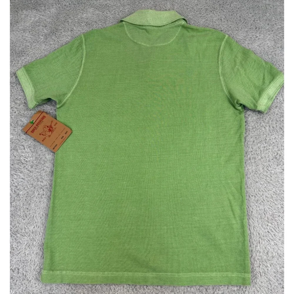 True Religion Mens Sportswear Spring 2013 Embroidery Pique Polo Shirt Green - Picture 5 of 11